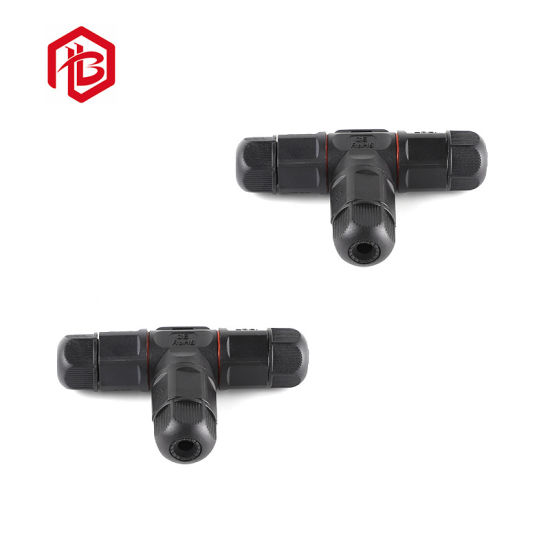 Montaje en panel de alambre IP67 5pin 8pin T Tipo Conector impermeable de 3 vías