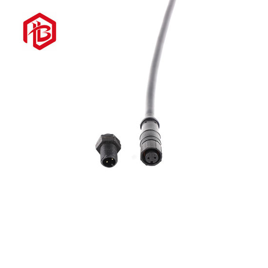 Conector de enchufe macho hembra de montaje en panel de nailon M8